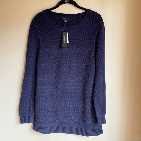 Talbots Crew Neck Blue Knit Sweater - Picture 4 of 7
